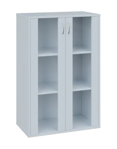 OV 3 - 8S kancelářská skříň, 2-dveřová/prosklená, 1100x800x400, bílá