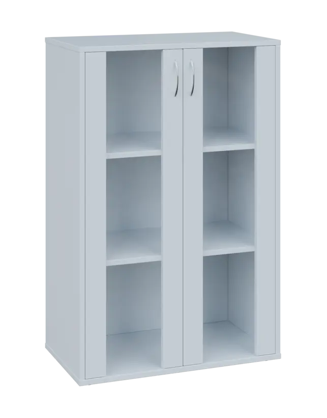 OV 3 - 8S kancelářská skříň, 2-dveřová/prosklená, 1100x800x400, bílá