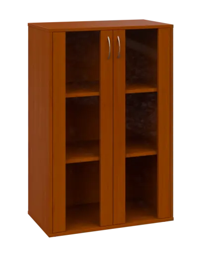 OV 3 - 8S kancelářská skříň, 2-dveřová/prosklená, 1100x800x400, třešeň šumavská