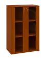 OV 3 - 8S kancelářská skříň, 2-dveřová/prosklená, 1100x800x400, třešeň šumavská