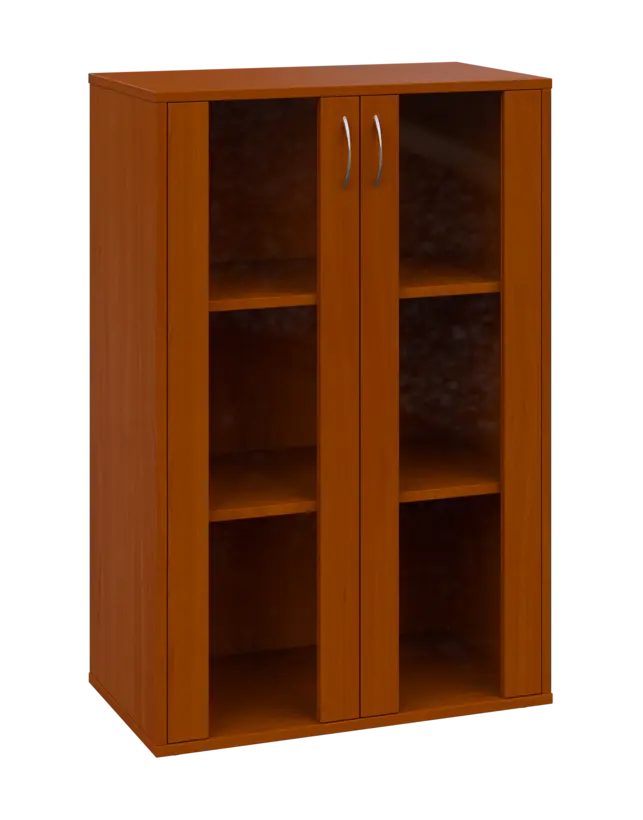 OV 3 - 8S kancelářská skříň, 2-dveřová/prosklená, 1100x800x400, třešeň šumavská