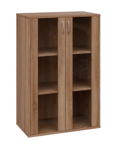 OV 3 - 8S kancelářská skříň, 2-dveřová/prosklená, 1100x800x400, dub bardolino