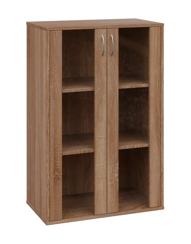 OV 3 - 8S kancelářská skříň, 2-dveřová/prosklená, 1100x800x400, dub bardolino