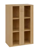 OV 3 - 8S kancelářská skříň, 2-dveřová/prosklená, 1100x800x400, javor horský