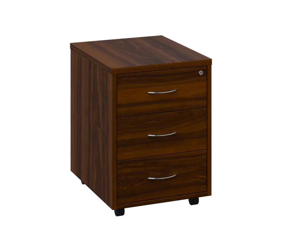 OK - V0 kontejner pojízdný, 3-zásuvkový, deska 25 mm, centrální zámek, ořech královský