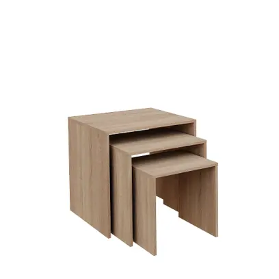 KS - 3D2 sestava 3 konferenčních stolků, tl. desky 25 mm lamino - dub bardolino