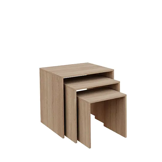 KS - 3D2 sestava 3 konferenčních stolků, tl. desky 25 mm lamino - dub bardolino