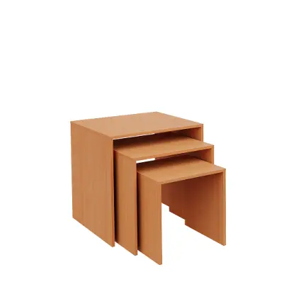 KS - 3D2 sestava 3 konferenčních stolků, tl. desky 25 mm lamino - buk Royal