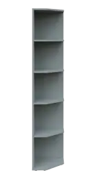 OZV 5 - 4 kancelářská skříň rohová, pravá, 1800x400x400, šedá