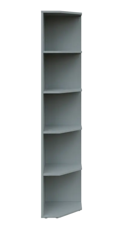 OZV 5 - 4 kancelářská skříň rohová, pravá, 1800x400x400, šedá