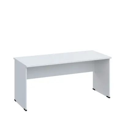 LP 27 - 16 stůl kancelářský, dřevěná podnož, deska 25 mm, široký 1600 mm, bílá