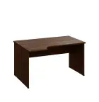 LR 28 - 144 stůl kancelářský, rohový, levý, dřevěná podnož, deska 25 mm, široký 1400 mm, ořech králo