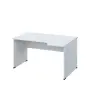 LR 28 - 144 stůl kancelářský, rohový, pravý, dřevěná podnož, deska 25 mm, široký 1400 mm, bílá