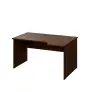 LR 28 - 144 stůl kancelářský, rohový, pravý, dřevěná podnož, deska 25 mm, široký 1400 mm, ořech královský