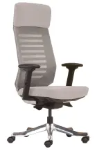 ALFONSO židle kancelářská, nastavitelné područky, ALU kříž, mesh šedá