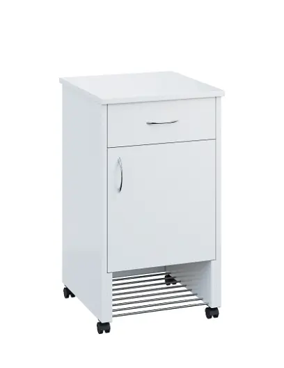 NSL - 12 HPL stolek noční k lůžku, pravostranný, lamino - bílá