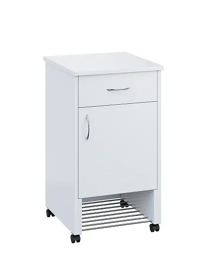 NSL - 12 HPL stolek noční k lůžku, pravostranný, lamino - bílá