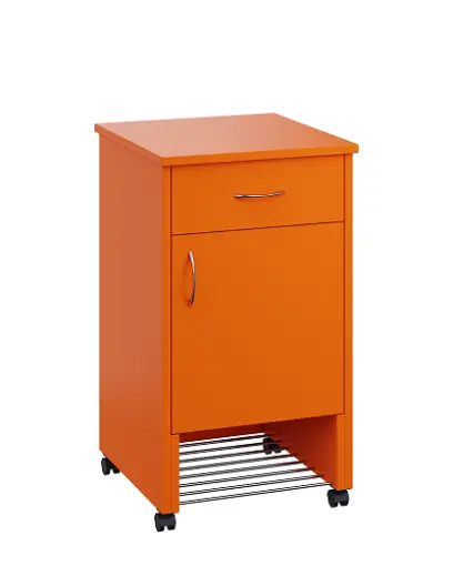 NSL - 12 HPL stolek noční k lůžku, pravostranný, lamino - pomeranč