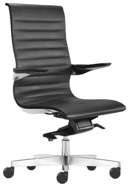 LEON křeslo kancelářské, černá kůže