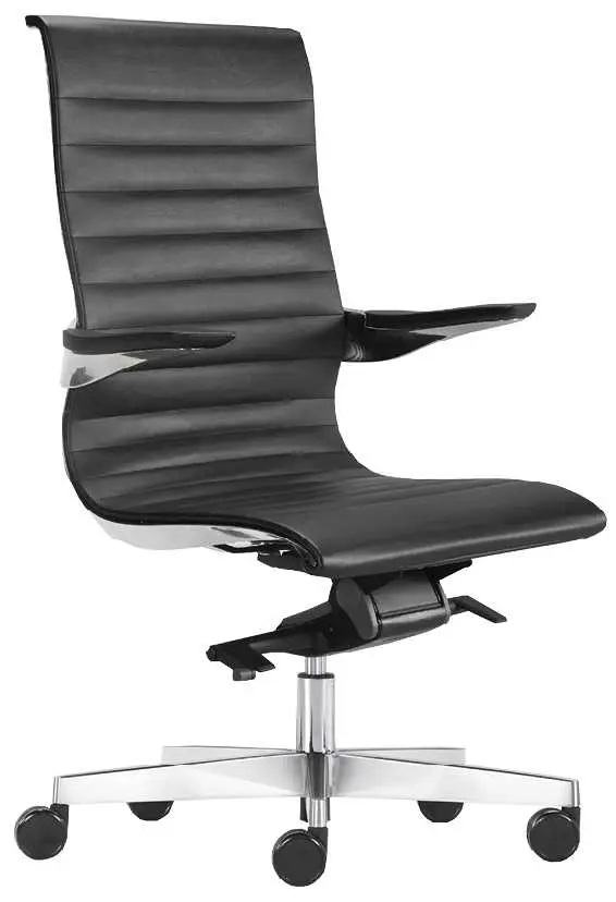 LEON křeslo kancelářské, černá kůže