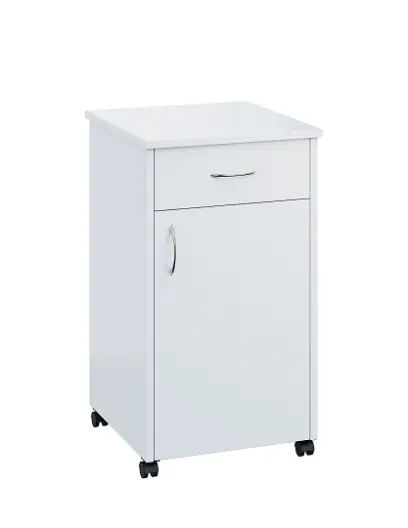 NSL - 14 HPL stolek noční k lůžku, pravostranný lamino - bílá