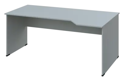 EZL 18 - 184 stůl kancelářský, rohový, pravý, dřevěná podnož, deska 18 mm, široký 1800 mm, šedá