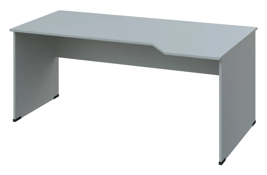 EZL 18 - 184 stůl kancelářský, rohový, pravý, dřevěná podnož, deska 18 mm, široký 1800 mm, šedá