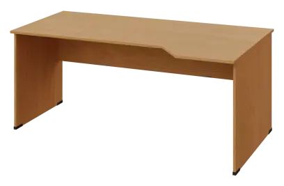 EZL 18 - 184 stůl kancelářský, rohový, pravý, dřevěná podnož, deska 18 mm, široký 1800 mm, buk Royal