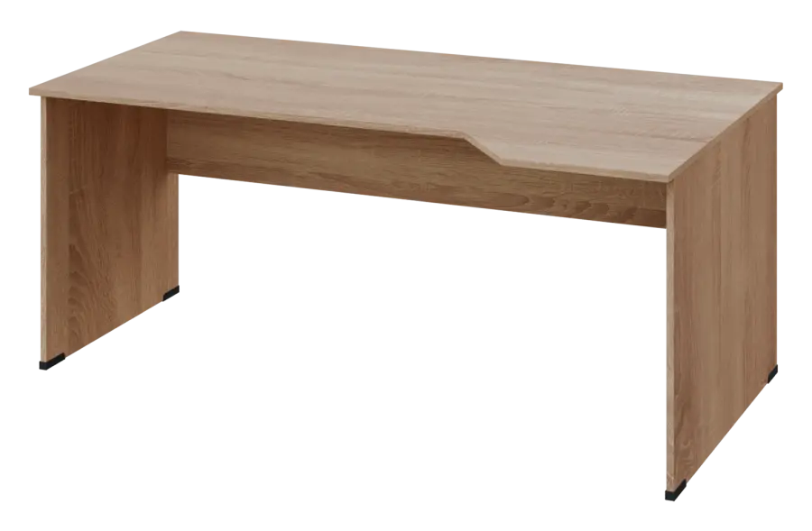 EZL 18 - 184 stůl kancelářský, rohový, pravý, dřevěná podnož, deska 18 mm, široký 1800 mm, dub bardolino
