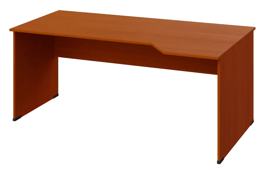 EZL 28 - 184 stůl kancelářský, rohový, pravý, dřevěná podnož, deska 25 mm, široký 1800 mm, třešeň šumavská