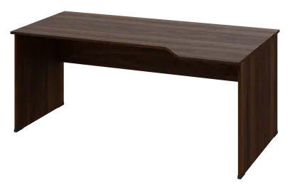 EZL 28 - 184 stůl kancelářský, rohový, pravý, dřevěná podnož, deska 25 mm, široký 1800 mm, ořech královský