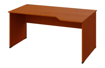 EZL 18 - 164 stůl kancelářský, rohový, pravý, dřevěná podnož, deska 18 mm, široký 1600 mm, třešeň šumavská