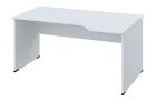 EZL 28 - 164 stůl kancelářský, rohový, pravý, dřevěná podnož, deska 25 mm, široký 1600 mm, bílá