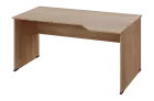 EZL 28 - 164 stůl kancelářský, rohový, pravý, dřevěná podnož, deska 25 mm, široký 1600 mm, dub bardo