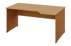 EZL 28 - 164 stůl kancelářský, rohový, pravý, dřevěná podnož, deska 25 mm, široký 1600 mm, buk Royal