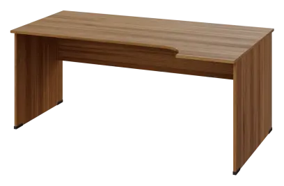 ERL 18 - 184 stůl kancelářský, rohový, pravý, dřevěná podnož, deska 18 mm, široký 1800 mm, ořech světlý