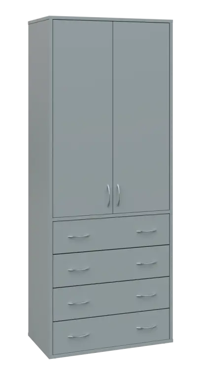 OV 5 - 84ZD kancelářská skříň, 2-dveřová/zásuvky, 1800x800x400, šedá