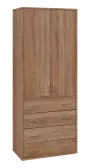 OV 5 - 84ZD kancelářská skříň, 2-dveřová/zásuvky, 1800x800x400, dub bardolino