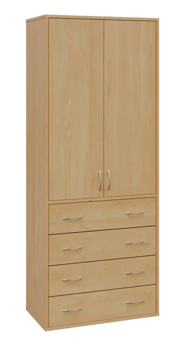 OV 5 - 84ZD kancelářská skříň, 2-dveřová/zásuvky, 1800x800x400, javor horský