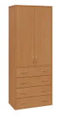 OV 5 - 84ZD kancelářská skříň, 2-dveřová/zásuvky, 1800x800x400, buk royal