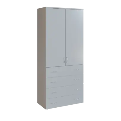 N 5 - 84ZD skříň vysoká 2-dveřová/zásuvky lamino - šedá