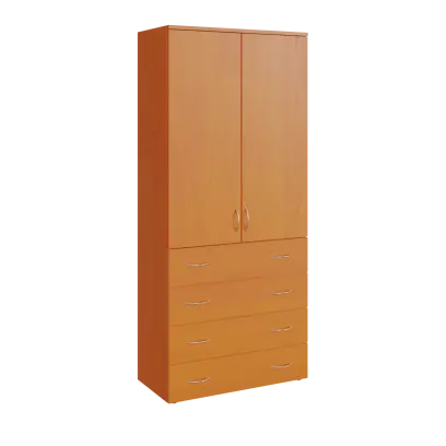 N 5 - 84ZD skříň vysoká 2-dveřová/zásuvky lamino - třešeň šumavská