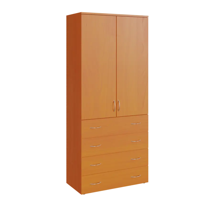 N 5 - 84ZD skříň vysoká 2-dveřová/zásuvky lamino - třešeň šumavská