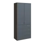N 5 - 84ZD skříň vysoká 2-dveřová/zásuvky lamino - antracit
