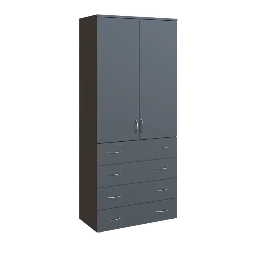 N 5 - 84ZD skříň vysoká 2-dveřová/zásuvky lamino - antracit