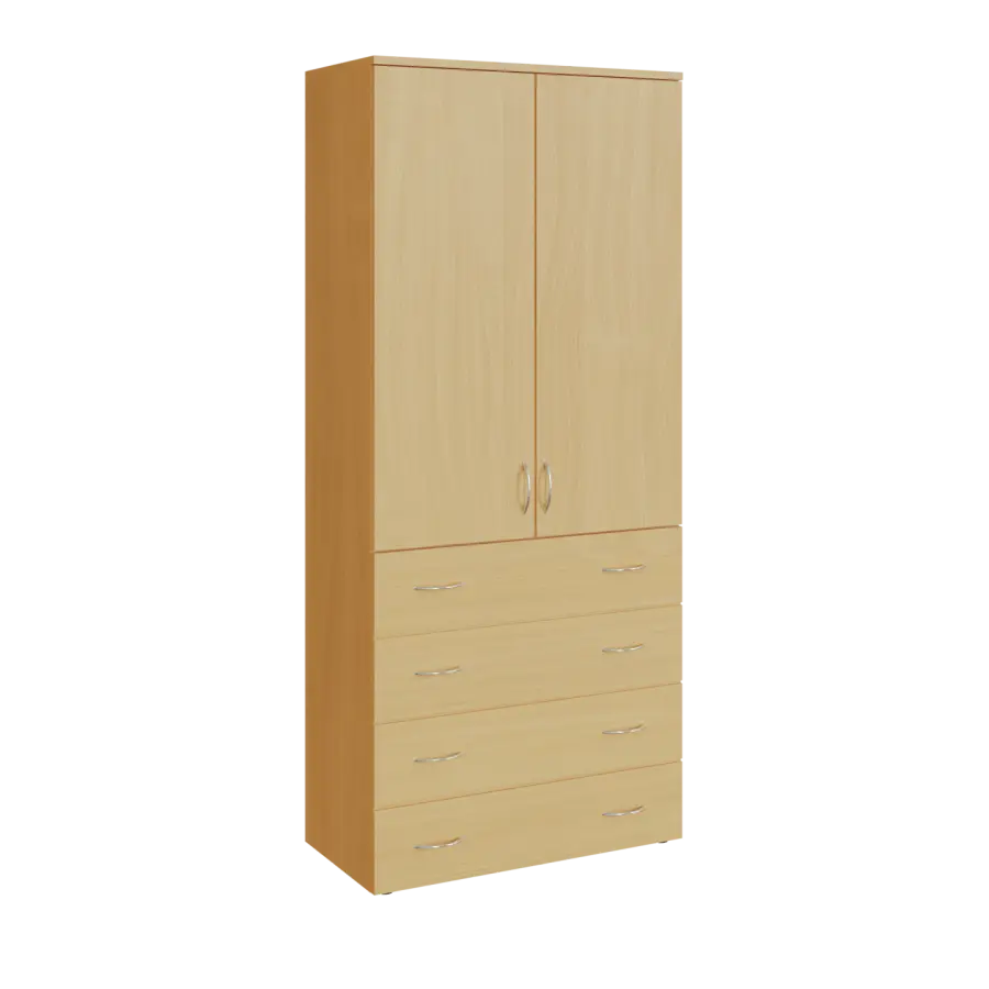 N 5 - 84ZD skříň vysoká 2-dveřová/zásuvky lamino - buk Royal