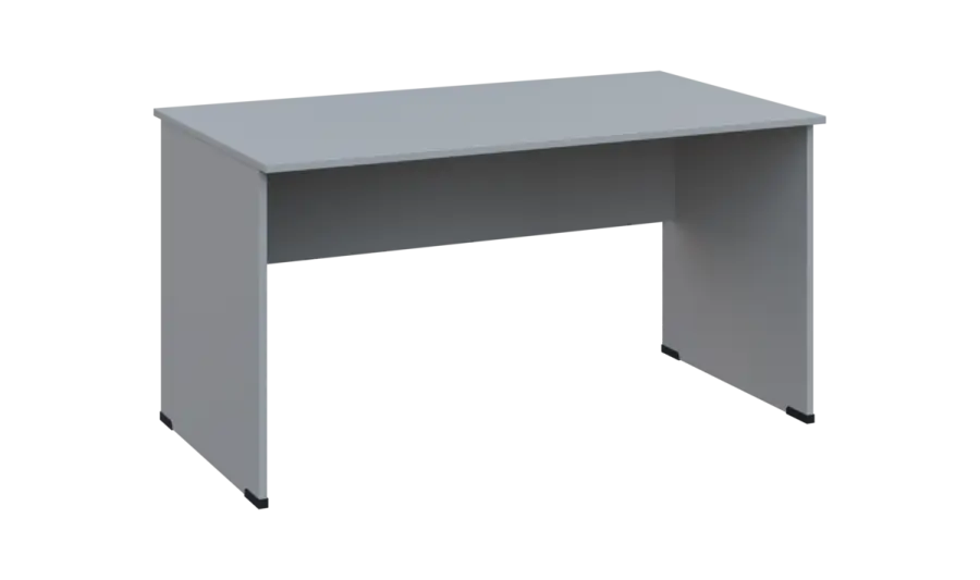 TP 8 - 14 stůl kancelářský, dřevěná podnož, deska 18 mm, široký 1400 mm, šedá