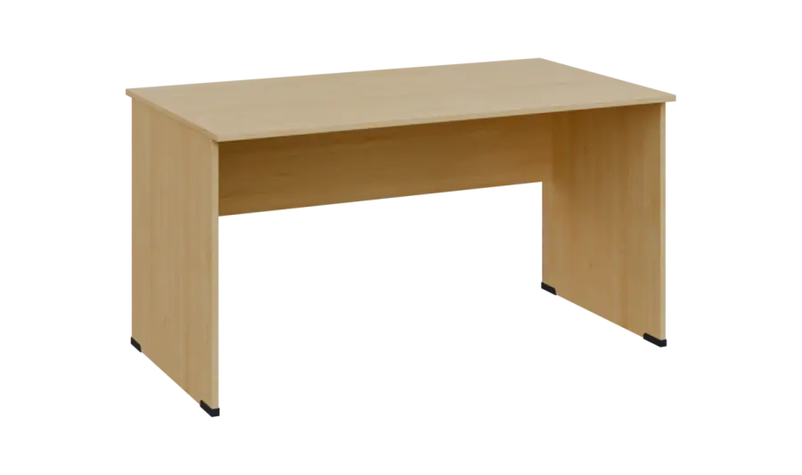 TP 8 - 14 stůl kancelářský, dřevěná podnož, deska 18 mm, široký 1400 mm, javor horský