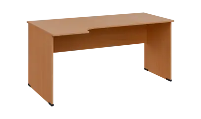 TR 6 - 164 stůl kancelářský, rohový, levý, dřevěná podnož, deska 18 mm, široký 1600 mm, buk royal