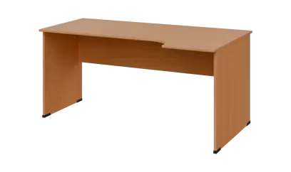 TR 6 - 164 stůl kancelářský, rohový, pravý, dřevěná podnož, deska 18 mm, široký 1600 mm, buk royal